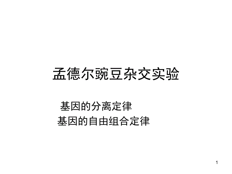 分离定律和自由组合定律课堂PPT_第1页