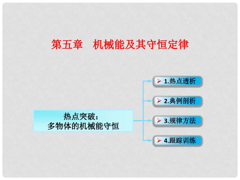 高考物理一轮总复习 第五章 机械能及其守恒定律 第3节（课时3）机械能守恒及应用：多物体机械能守恒问题课件 鲁科版_第1页