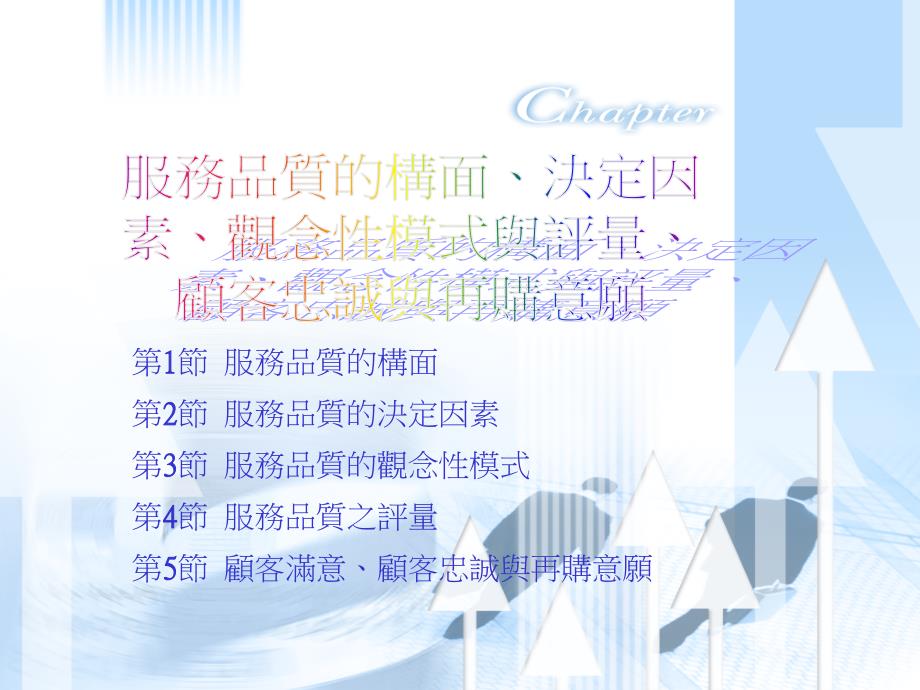 Ch08 服务品质的构面、决定因素、观念性模式与评量、顾客忠诚与再购_第1页