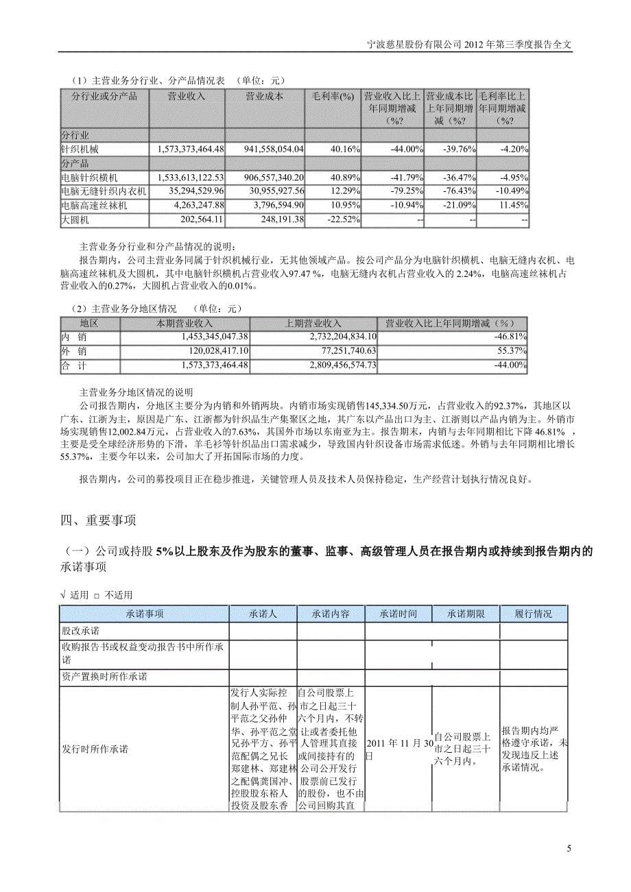 慈星股份：第三季度报告全文_第5页