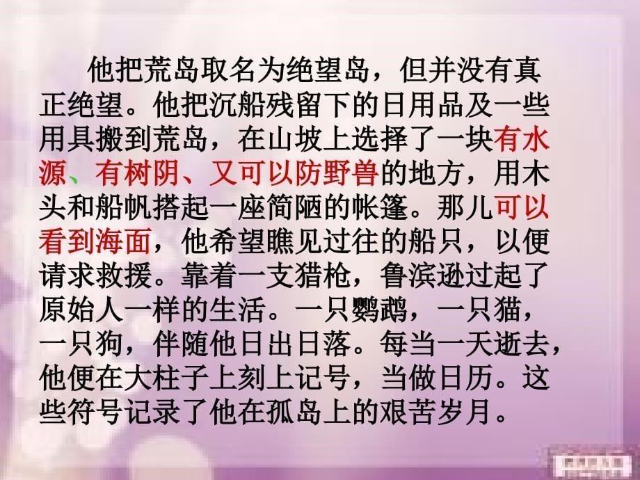 《鲁滨逊漂流记》名著复习及习题_第5页