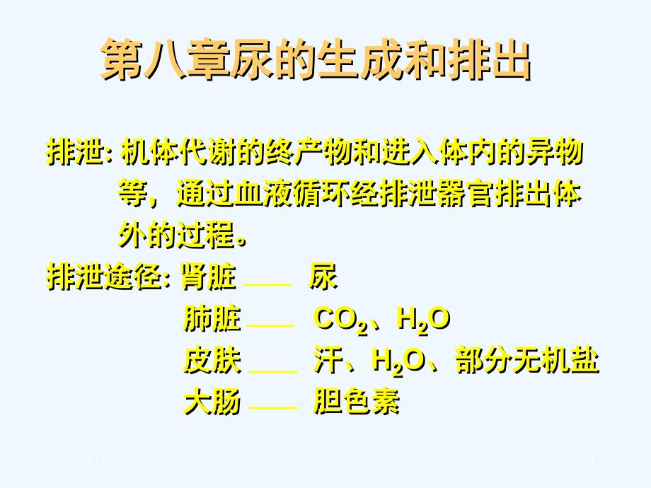 尿的生成和排出讲座_第1页