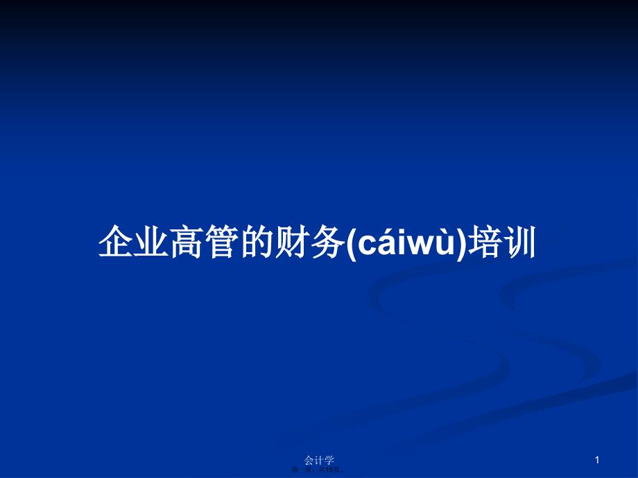 企业高管的财务培训学习教案_第1页