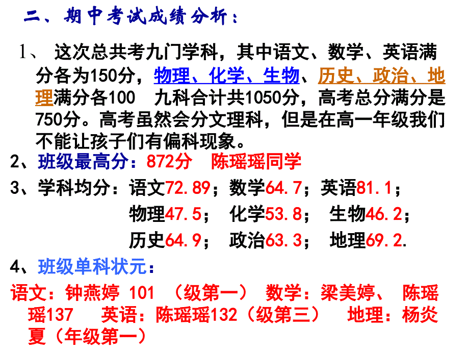 高一第二学期期中考试后家长会_第3页