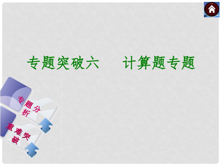 中考化学复习方案 专题突破六 计算题专题课件（专题分析+重难突破 含试题）_第1页