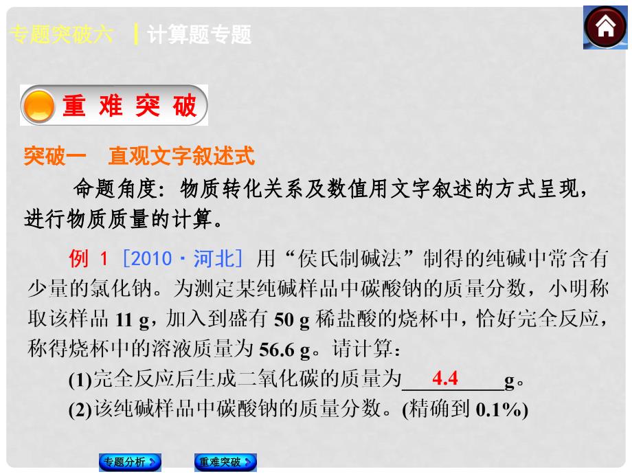 中考化学复习方案 专题突破六 计算题专题课件（专题分析+重难突破 含试题）_第4页