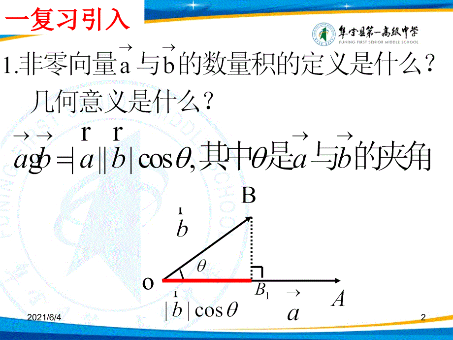 2.4.2平面向量数量积的坐标表示-模-夹角(公开课课件)_第2页