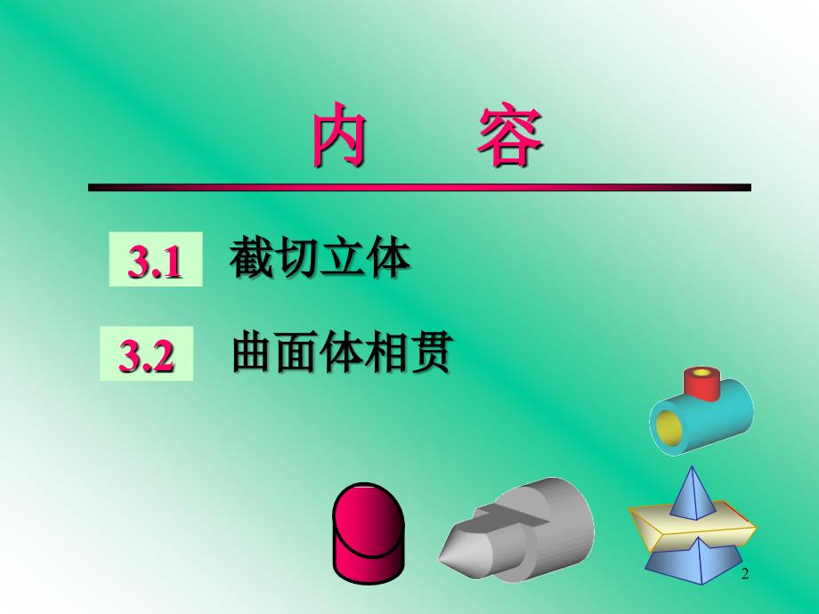 工程图学：第三章 立体的截切和相关贯_第2页