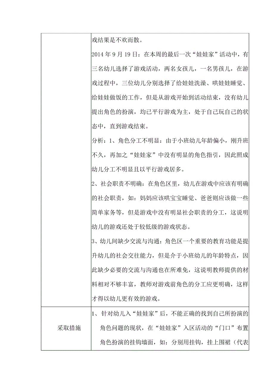 幼儿园观察记录-小班娃娃家里的故事_第2页