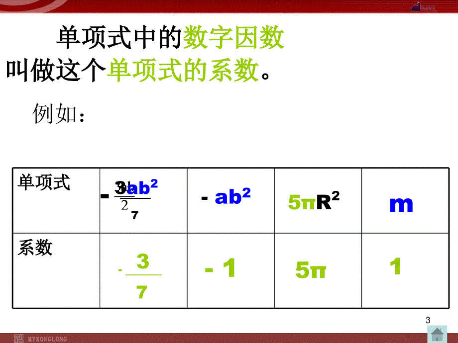 人教版七年级上册2.1.3整式_第3页