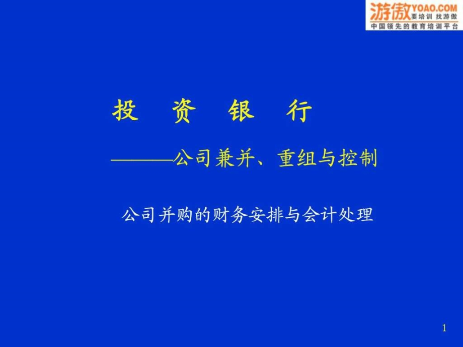 北大投资银行课程讲义(PPT 250页)_第1页