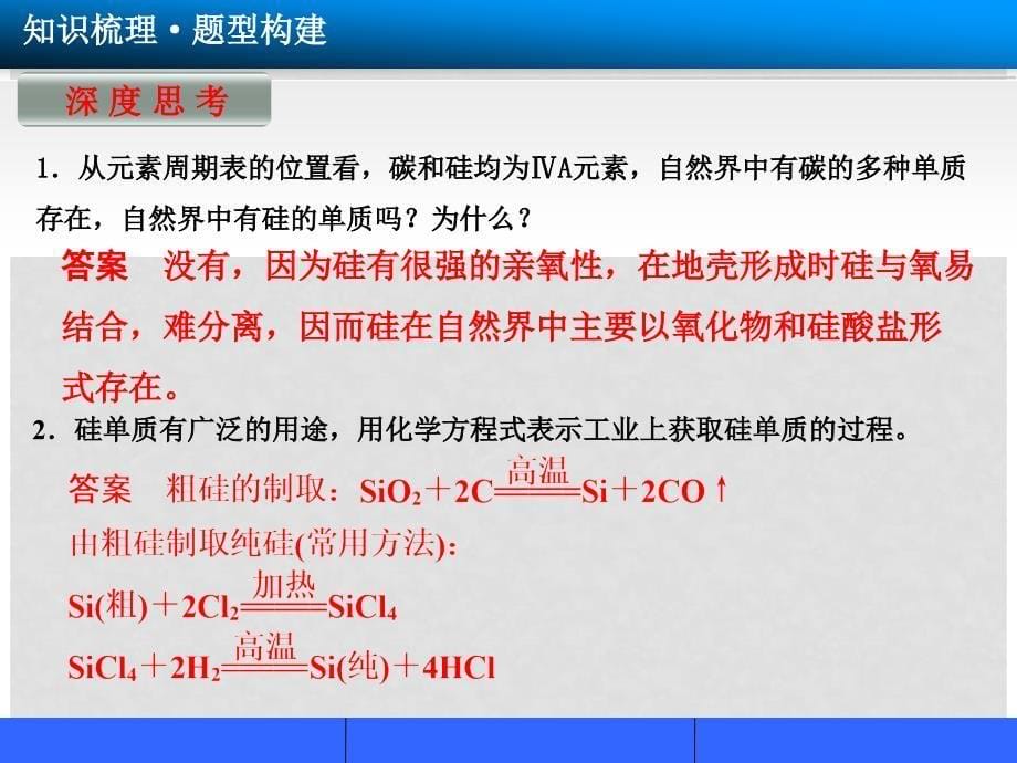 高三化学一轮总复习 第四章 常见的非金属及其化合物 第1讲 无机非金属材料的主角 硅课件 新人教版_第5页