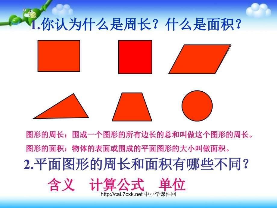 苏教版数学六下第7单元总复习 图形与几何平面图形的周长和面积课件_第5页