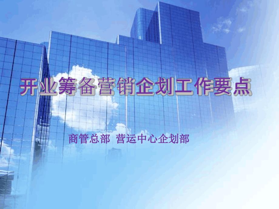 开业筹备营销企划工作要点精编版_第1页