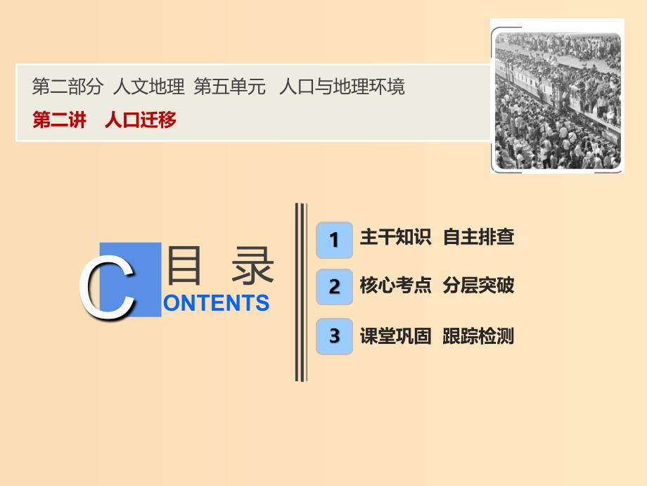 2019版高考地理一轮复习 第二部分 人文地理 第五单元 人口与地理环境 第二讲 人口迁移课件 鲁教版.ppt_第1页