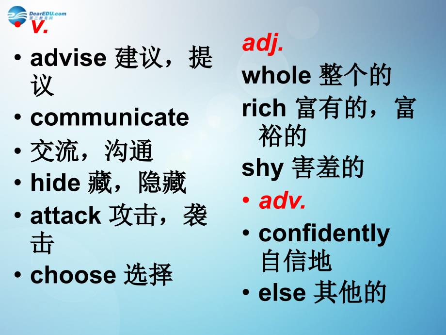 八年级英语上册 Unit 8 English week words课件_第3页