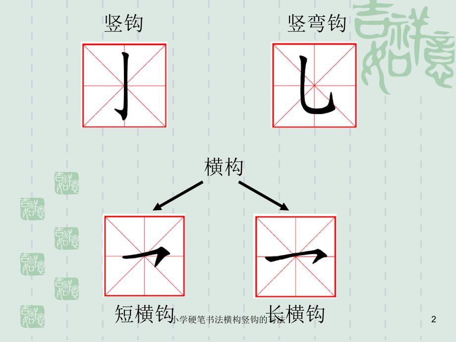 小学硬笔书法横构竖钩的写法课件_第2页