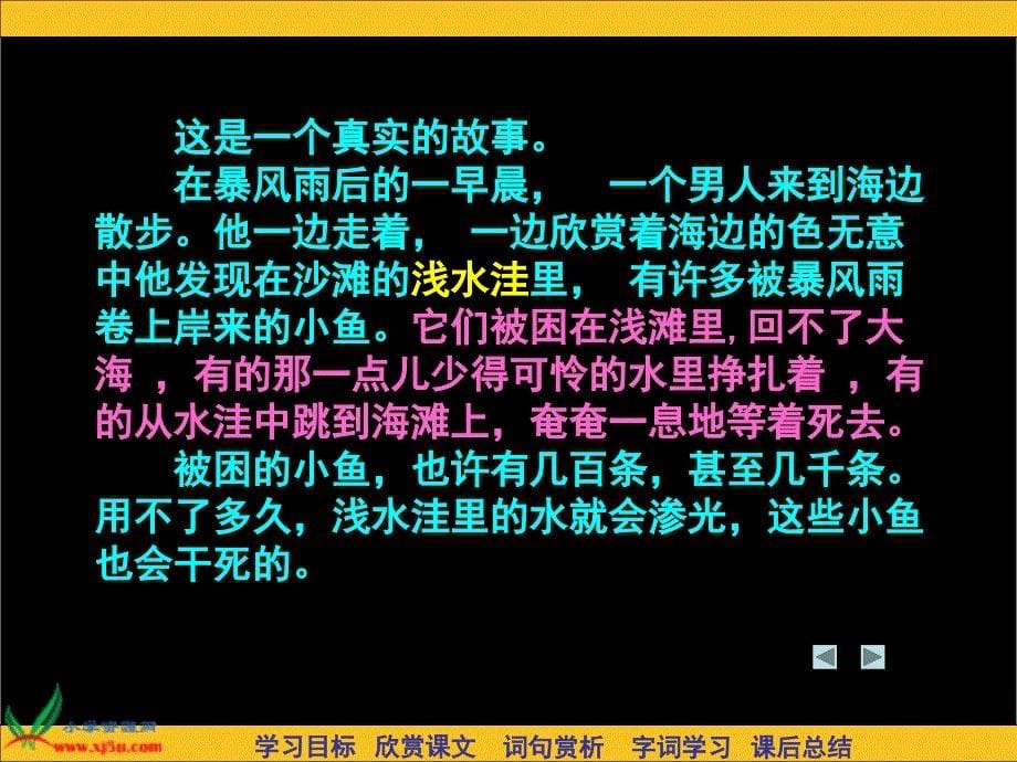 长版语文三年级下册这条小鱼在乎课件_第5页