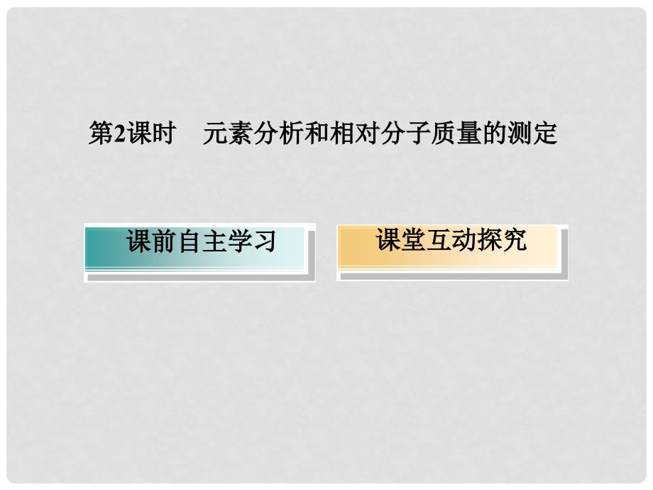 高中化学 1.4.2 元素分析和相对分子质量的测定课件 新人教版选修5_第3页