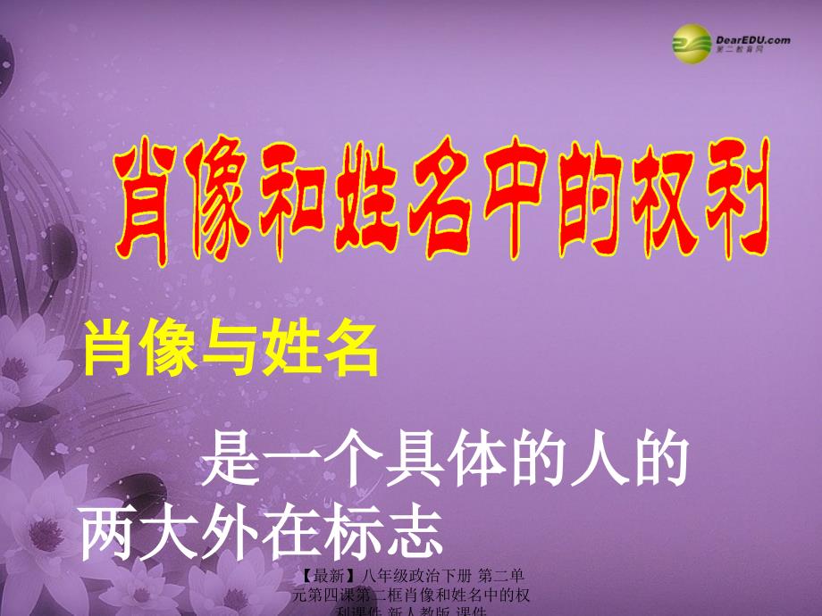 最新八年级政治下册第二单元第四课第二框肖像和姓名中的权利课件新人教版课件_第2页