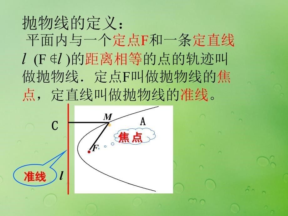 2018年高中数学 第二章 圆锥曲线与方程 2.4.1 抛物线的标准方程课件5 新人教B版选修2-1_第5页