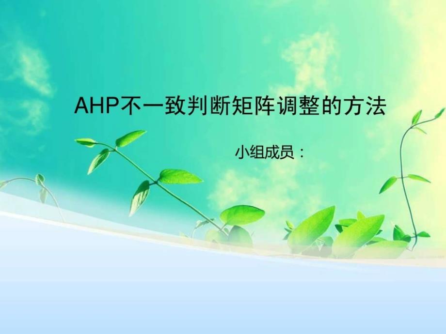 AHP不一致判断矩阵调整的方法.ppt14_第1页