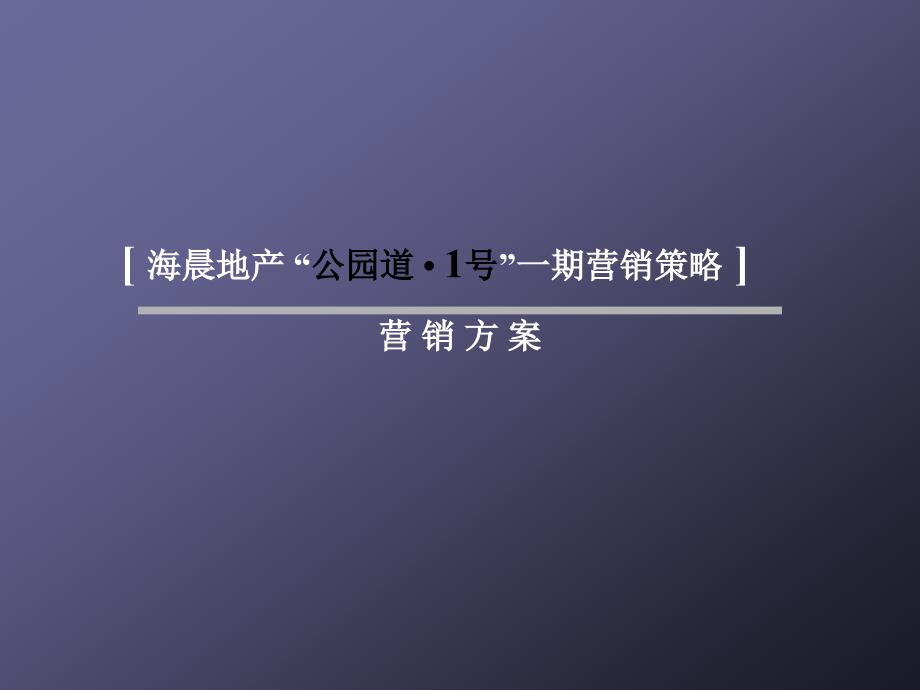 中原公园道房地产项目营销策划报告_第1页