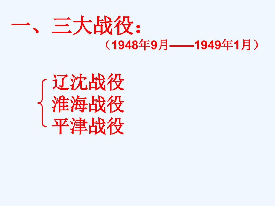 初中二年级历史上册第五单元人民解放战争的胜利第18课战略大决战第一课时课件_第3页