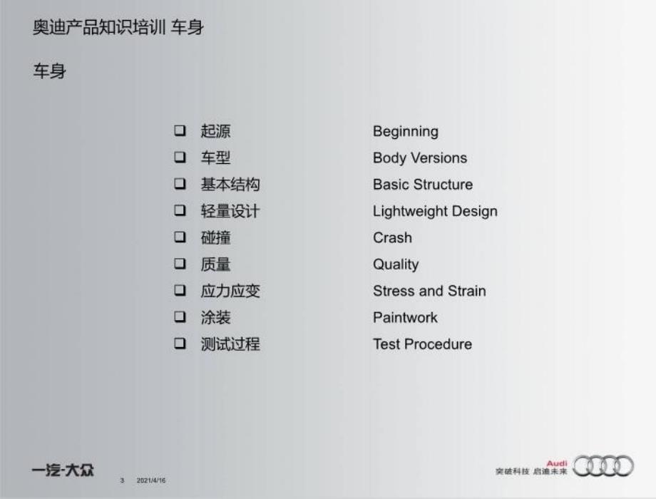 最新奥迪汽车车身设计培训教学课件_第3页