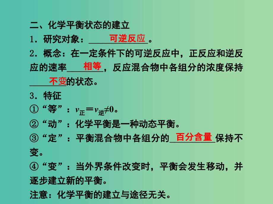 高考化学第一轮总复习 第七章 化学反应速率和化学平衡（第21课时）课件.ppt_第3页