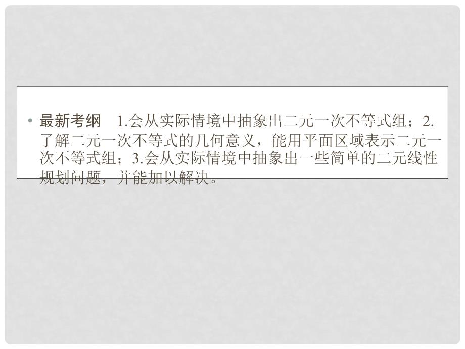 高考数学大一轮总复习 第六章 不等式、推理与证明 6.4 简单线性规划课件 理 北师大版_第3页