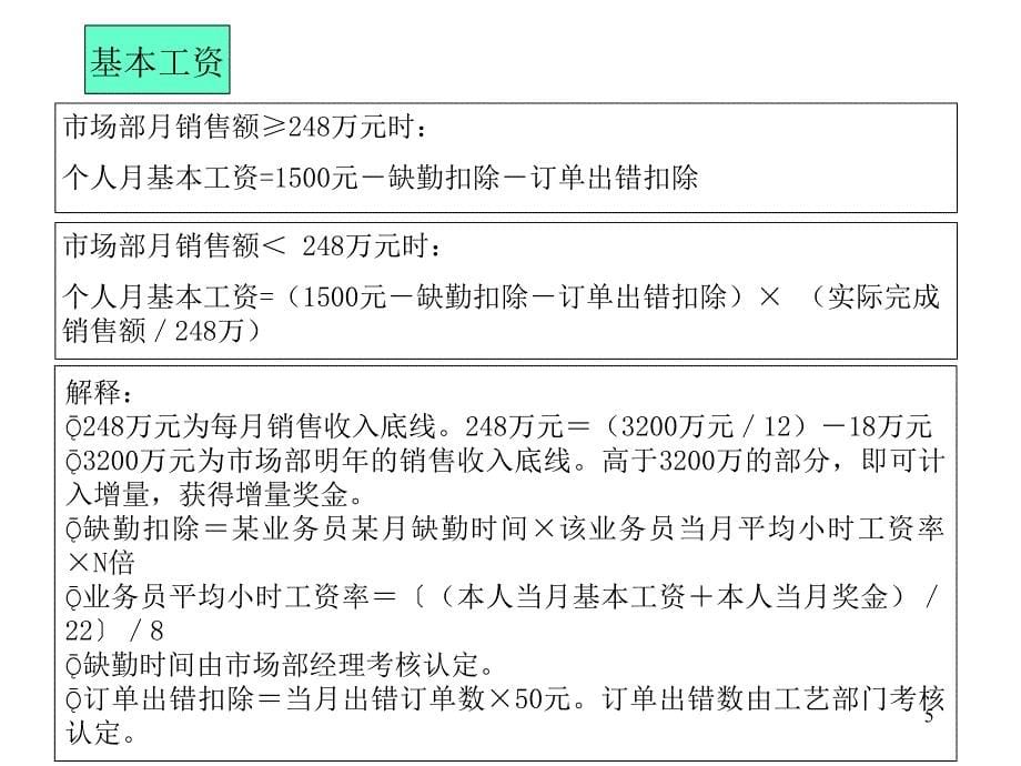 和君创业北人羽新市场部薪酬与绩效考核体系要点_第5页