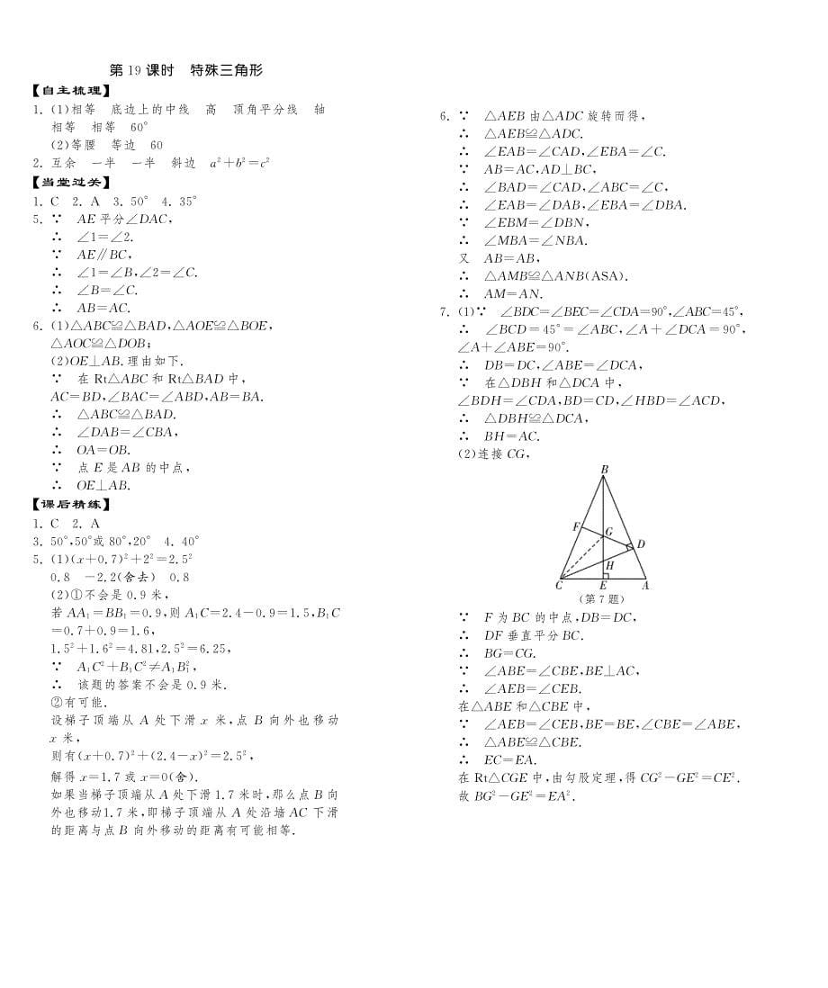 2013届中考数学总复习提优讲义 419特殊三角形（pdf） 新人教版_第5页