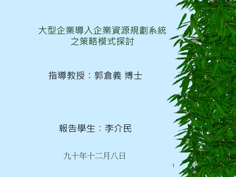 大型企业导入企业资源规划系统之策略模式探讨_第1页