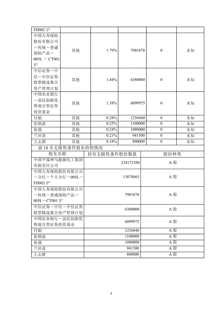 600810 神马股份半年报摘要_第4页