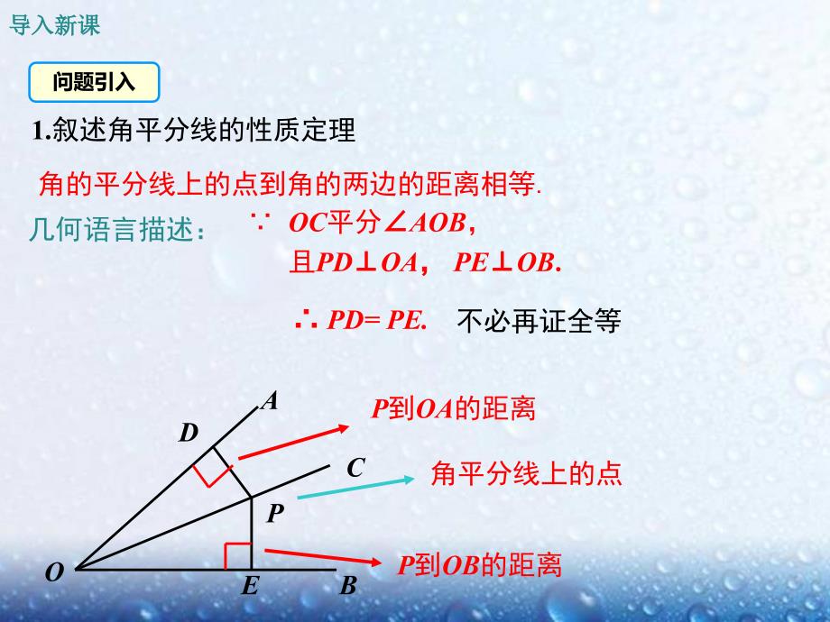 部审湘教版八年级数学下册课堂同步教学课件1.4 第2课时角平分线的性质定理的逆定理_第3页