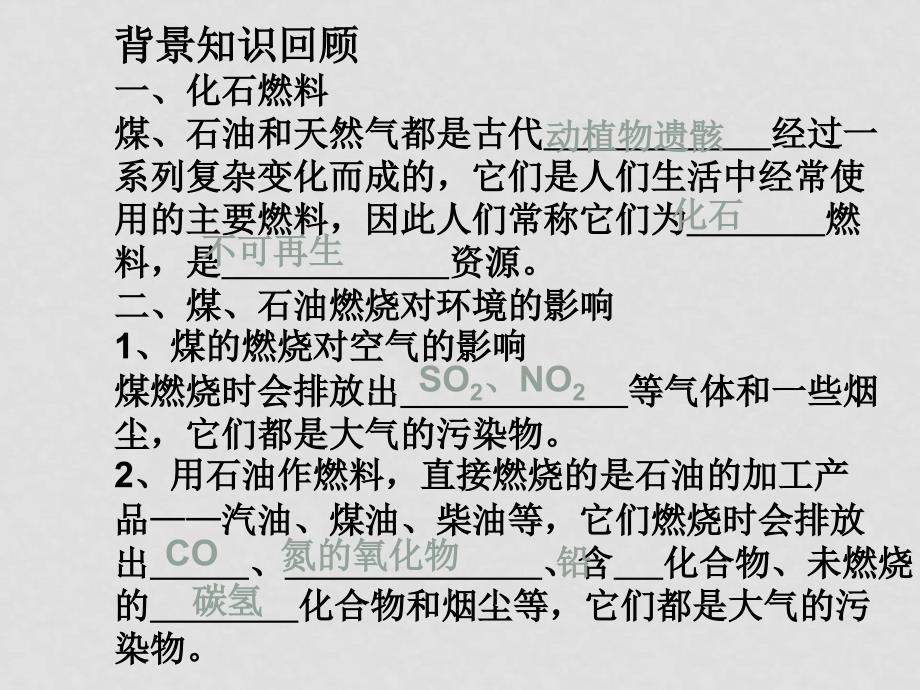 高一化学必修2 化学与资源的综合利用、环境保护 课件_第4页