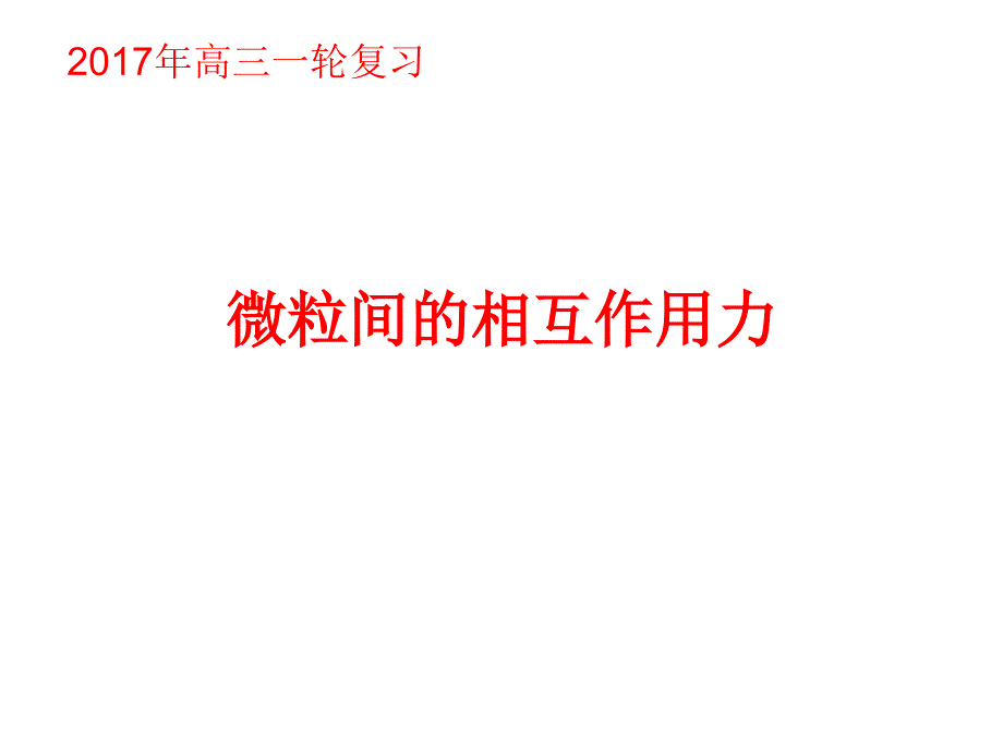 微粒间的相互作用力高三一轮复习_第1页