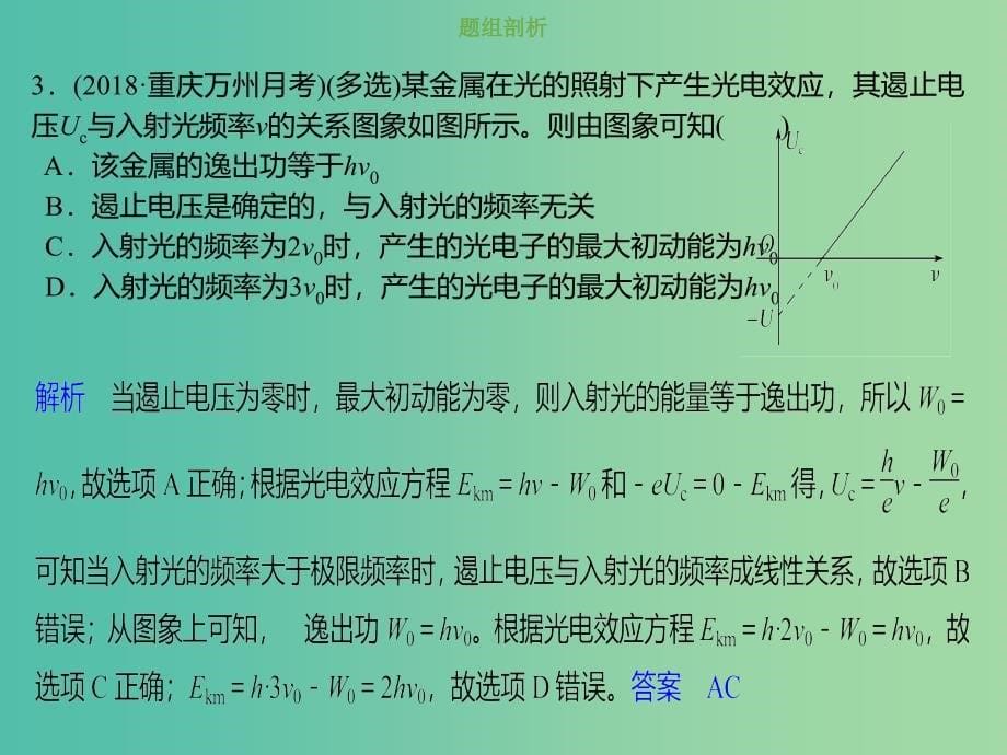 2019版高考物理总复习 第十二章 波粒二象性 原子结构和原子核 12-1-2 考点强化 光电效应的图象分析课件.ppt_第5页