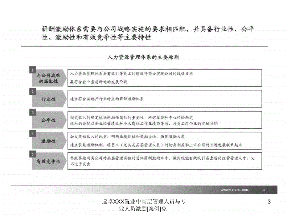 远卓XXX置业中高层管理人员与专业人员激励案例免课件_第3页