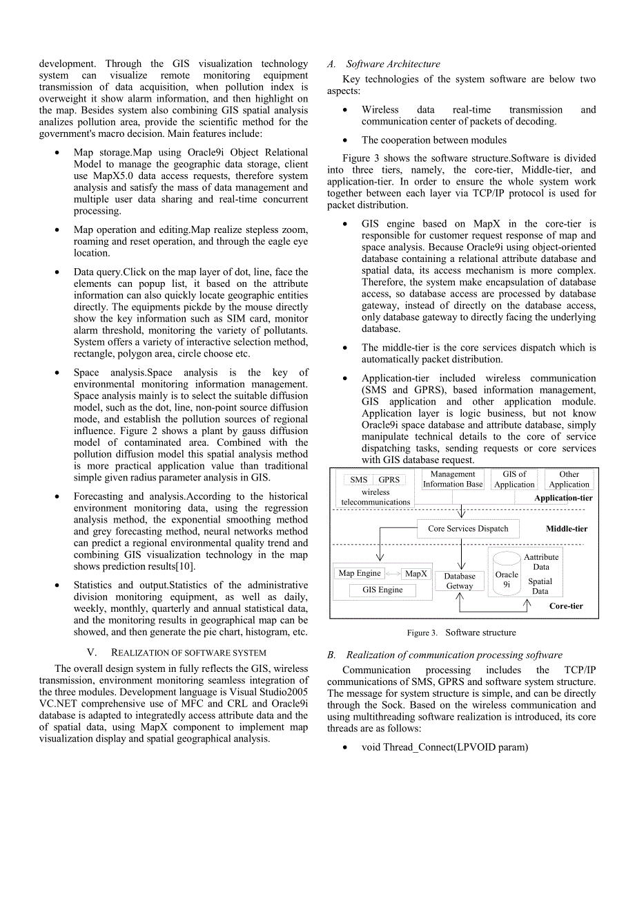 外文翻译--Environmental Monitoring System Based on GIS and Wireless Communications_第3页