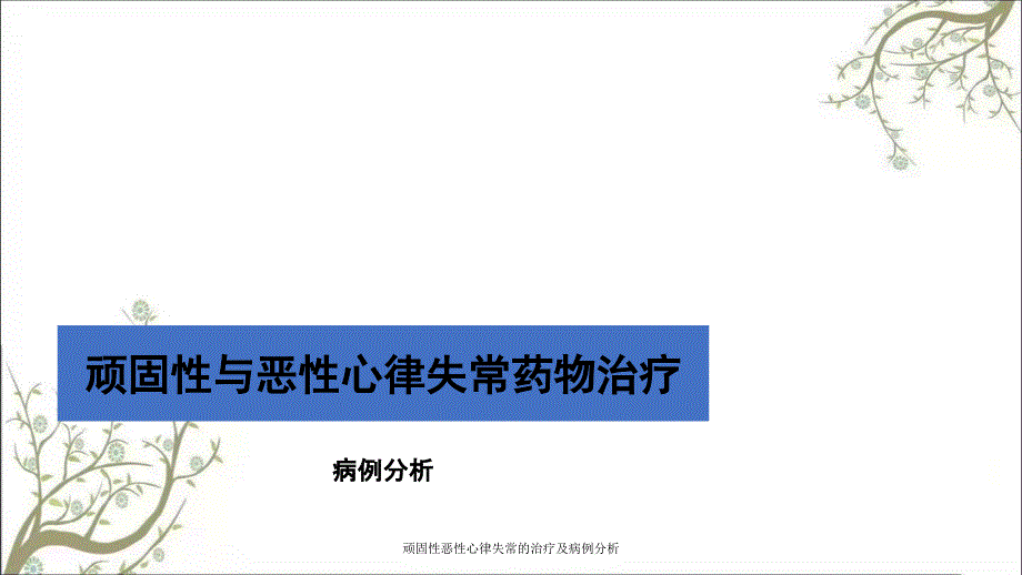 顽固性恶性心律失常的治疗及病例分析_第1页