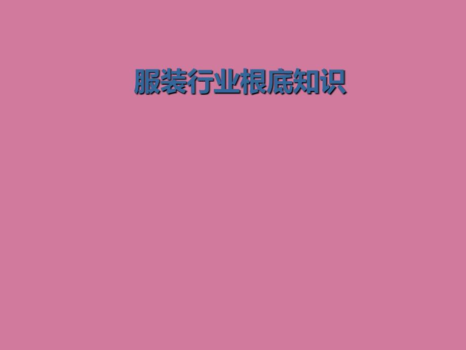 服装行业基础知识ppt课件_第1页