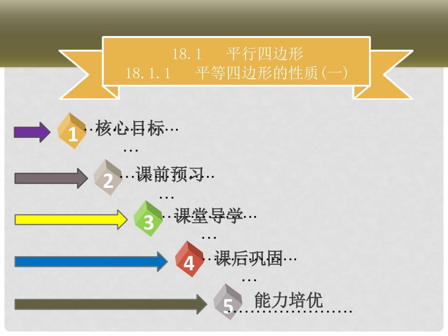 八年级数学下册 第十八章 四边形 18.1.1 平行四边形的性质（一）课件 （新版）新人教版_第1页