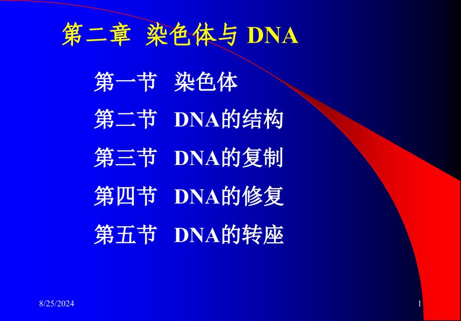 大学分子生物学经典课件第二章染色体与DNA_第1页