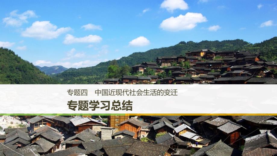 高中历史专题四中国近现代社会生活的变迁专题学习总结课件人民版必修2_第1页