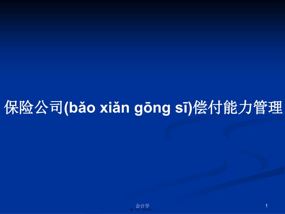 保险公司偿付能力管理学习教案_第1页