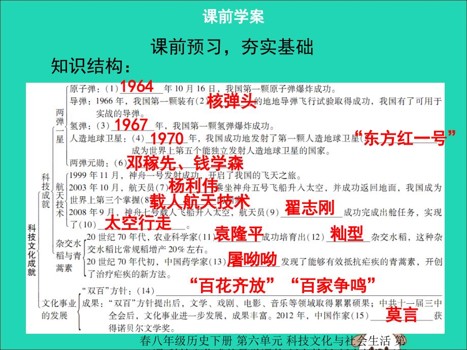 最新八年级历史下册第六单元科技文化与社会生活第18课科技文化成就导学_第3页