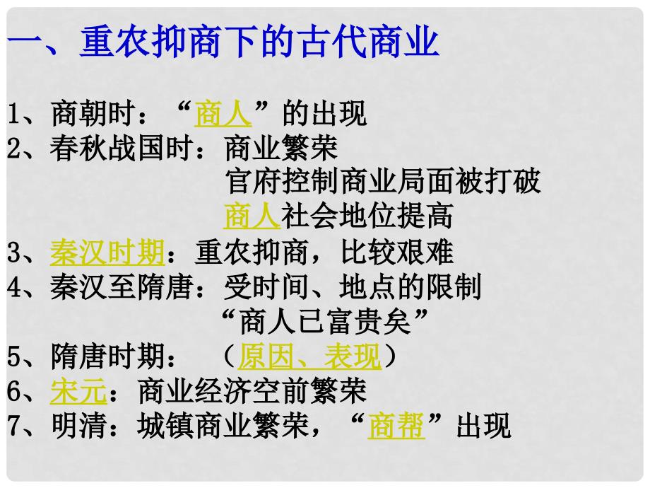 湖北省荆州市沙市第五中学高中历史 第3课 古代商业的发展课件 新人教版必修2_第3页