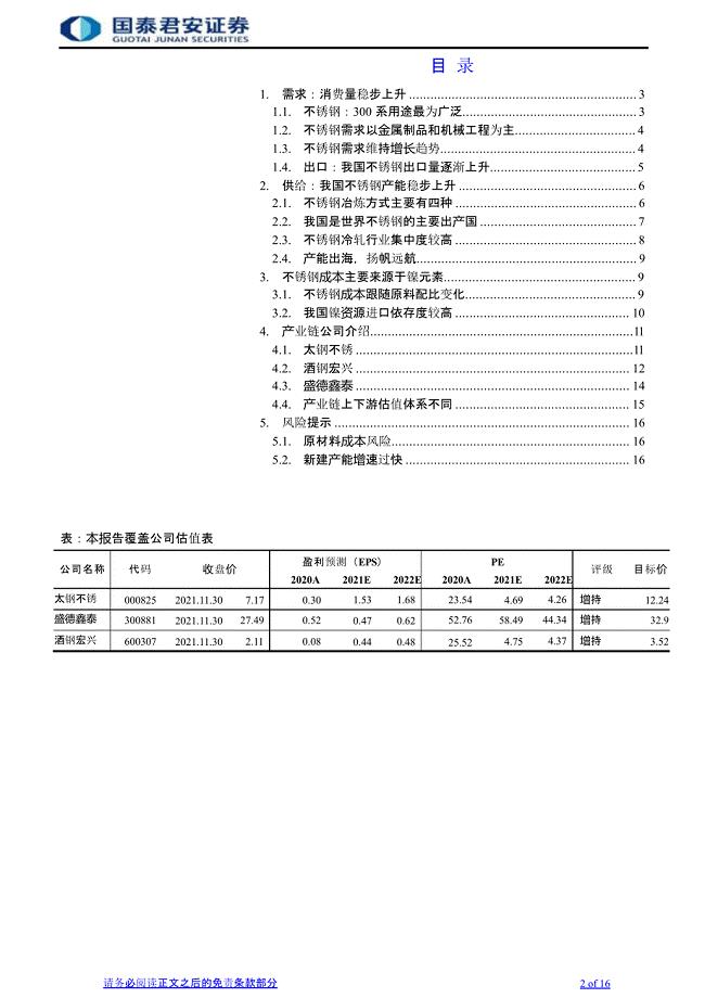 不锈钢行业报告
